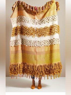 Anthropologie x All Roads Textured Bloomfield Throw Blanket Size 50x60 In
